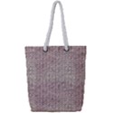 Knitted Wool Pink Light Full Print Rope Handle Tote (Small) View1