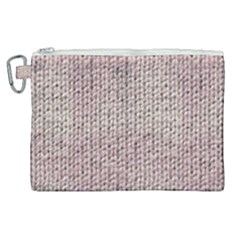 Knitted Wool Pink Light Canvas Cosmetic Bag (xl)