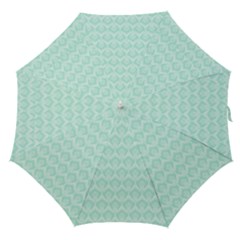 Damask Aqua Green Straight Umbrellas by snowwhitegirl