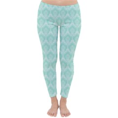 Damask Aqua Green Classic Winter Leggings by snowwhitegirl