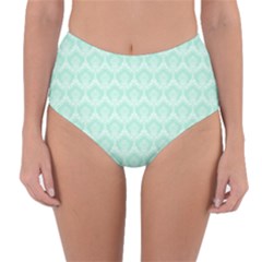 Damask Aqua Green Reversible High-waist Bikini Bottoms by snowwhitegirl