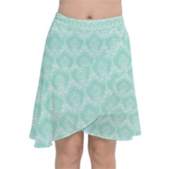 Damask Aqua Green Chiffon Wrap