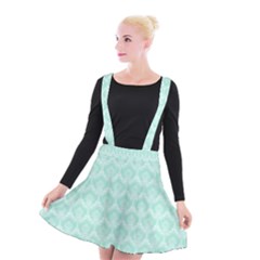 Damask Aqua Green Suspender Skater Skirt by snowwhitegirl