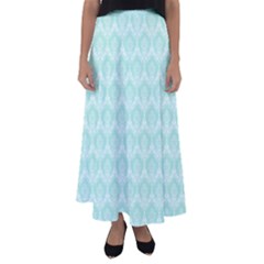 Damask Aqua Green Flared Maxi Skirt by snowwhitegirl