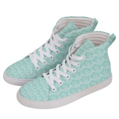 Damask Aqua Green Women s Hi-top Skate Sneakers