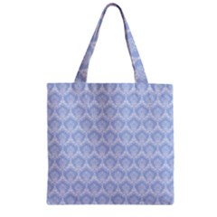 Damask Light Blue Zipper Grocery Tote Bag by snowwhitegirl