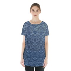 Damask Blue Skirt Hem Sports Top