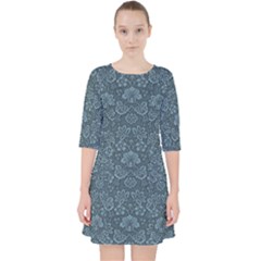 Damask Blue Pocket Dress