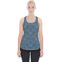 Damask Blue Piece Up Tank Top