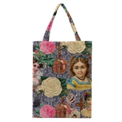 Damask Religious Victorian Grey Classic Tote Bag by snowwhitegirl