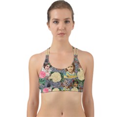 Damask Religious Victorian Grey Back Web Sports Bra