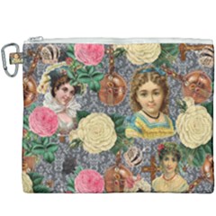 Damask Religious Victorian Grey Canvas Cosmetic Bag (xxxl) by snowwhitegirl