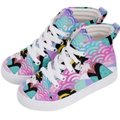 Japanese Abstract Kid s Hi-top Skate Sneakers