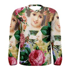 Little Girl Victorian Collage Men s Long Sleeve Tee by snowwhitegirl