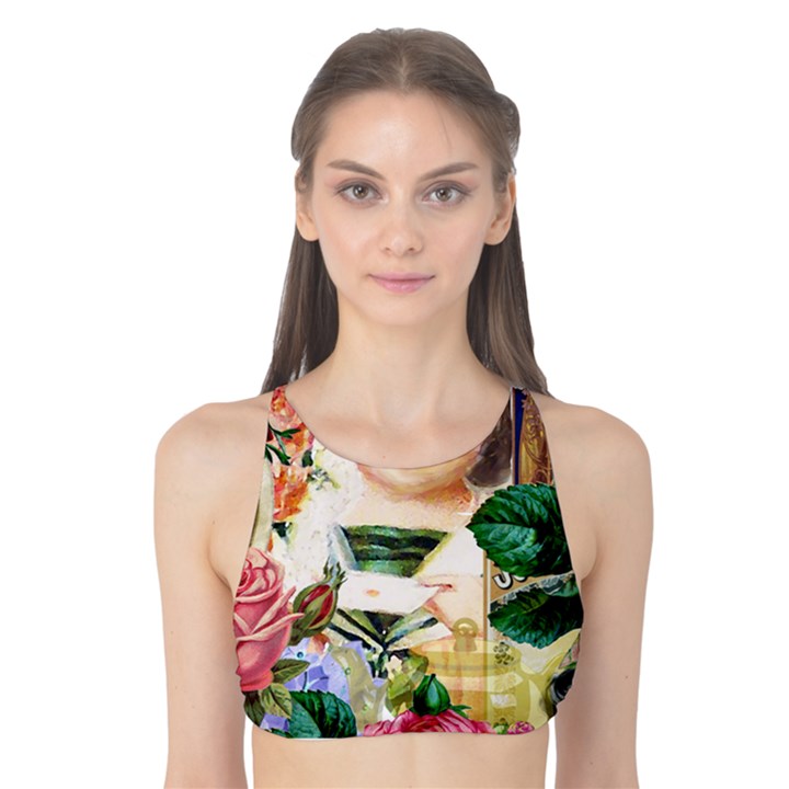 Little Girl Victorian Collage Tank Bikini Top