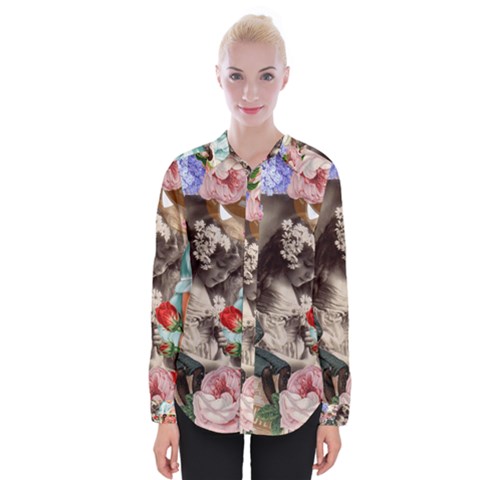 Victorian Collage Womens Long Sleeve Shirt by snowwhitegirl