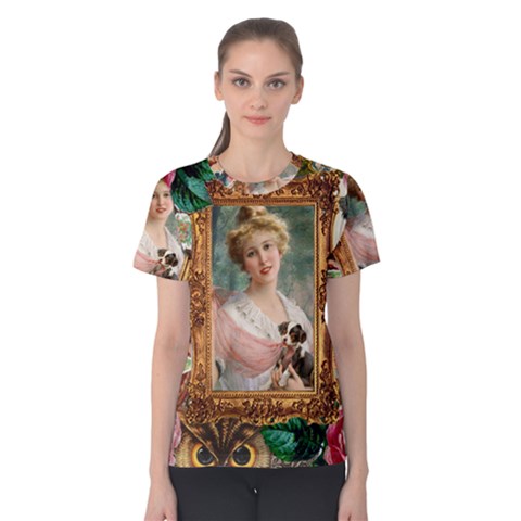 Victorian Collage Of Woman Women s Cotton Tee by snowwhitegirl