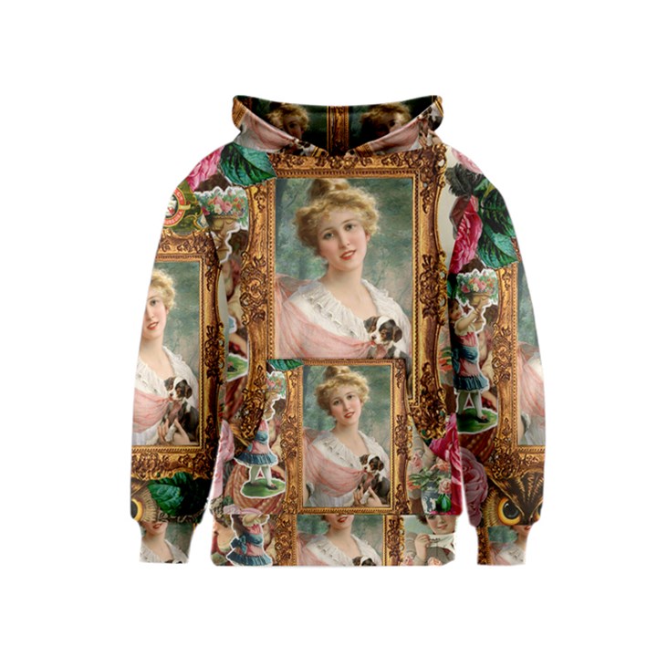 Victorian Collage Of Woman Kids  Pullover Hoodie