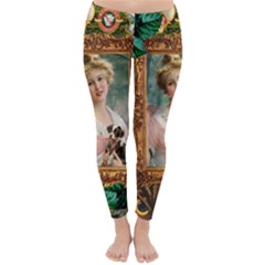 Victorian Collage Of Woman Classic Winter Leggings by snowwhitegirl