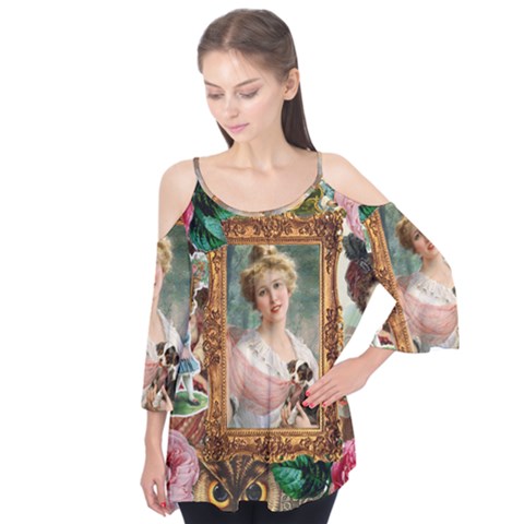 Victorian Collage Of Woman Flutter Tees by snowwhitegirl