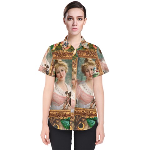 Victorian Collage Of Woman Women s Short Sleeve Shirt by snowwhitegirl