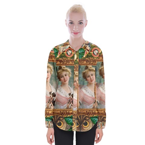 Victorian Collage Of Woman Womens Long Sleeve Shirt by snowwhitegirl