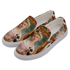 Victorian Collage Of Woman Men s Canvas Slip Ons