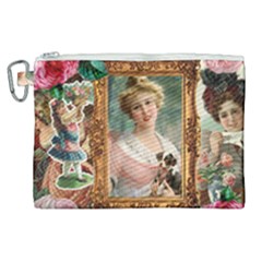 Victorian Collage Of Woman Canvas Cosmetic Bag (xl)