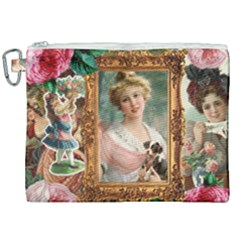 Victorian Collage Of Woman Canvas Cosmetic Bag (xxl) by snowwhitegirl