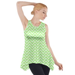 Green Chevron Side Drop Tank Tunic