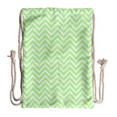 Green Chevron Drawstring Bag (large) by snowwhitegirl