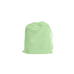 Green Chevron Drawstring Pouches (xs)  by snowwhitegirl