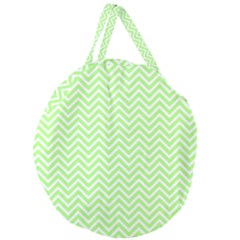 Green Chevron Giant Round Zipper Tote by snowwhitegirl