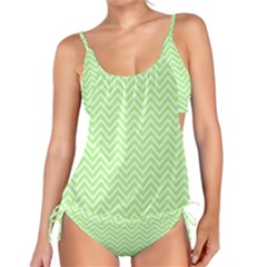 Green Chevron Tankini Set by snowwhitegirl