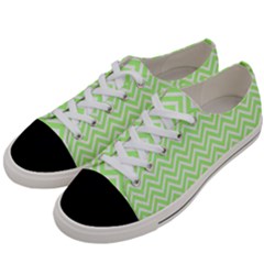 Green Chevron Women s Low Top Canvas Sneakers by snowwhitegirl