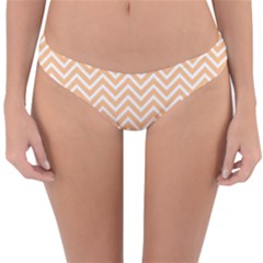 Orange Chevron Reversible Hipster Bikini Bottoms by snowwhitegirl