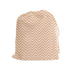 Orange Chevron Drawstring Pouches (extra Large) by snowwhitegirl