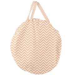 Orange Chevron Giant Round Zipper Tote