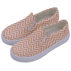 Orange Chevron Kids  Canvas Slip Ons by snowwhitegirl