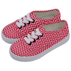 Red Chevron Kids  Classic Low Top Sneakers