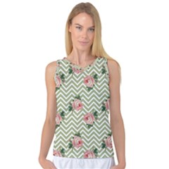 Green Chevron Rose Women s Basketball Tank Top by snowwhitegirl