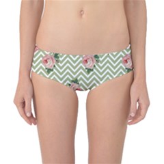 Green Chevron Rose Classic Bikini Bottoms by snowwhitegirl