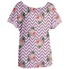 Violet Chevron Rose Women s Oversized Tee