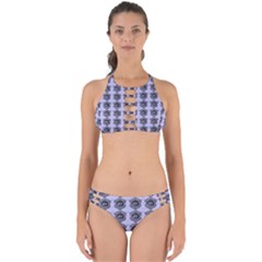 Three Women Blue Perfectly Cut Out Bikini Set