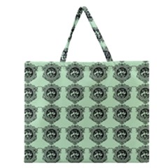 Three Women Green Zipper Large Tote Bag by snowwhitegirl