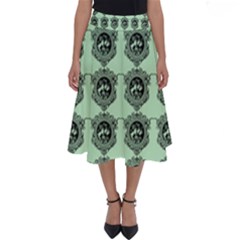 Three Women Green Perfect Length Midi Skirt