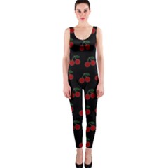 Cherries Black One Piece Catsuit by snowwhitegirl