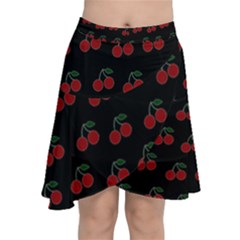 Cherries Black Chiffon Wrap