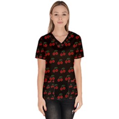 Cherries Black Scrub Top by snowwhitegirl