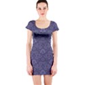 Damask Purple Short Sleeve Bodycon Dress View1